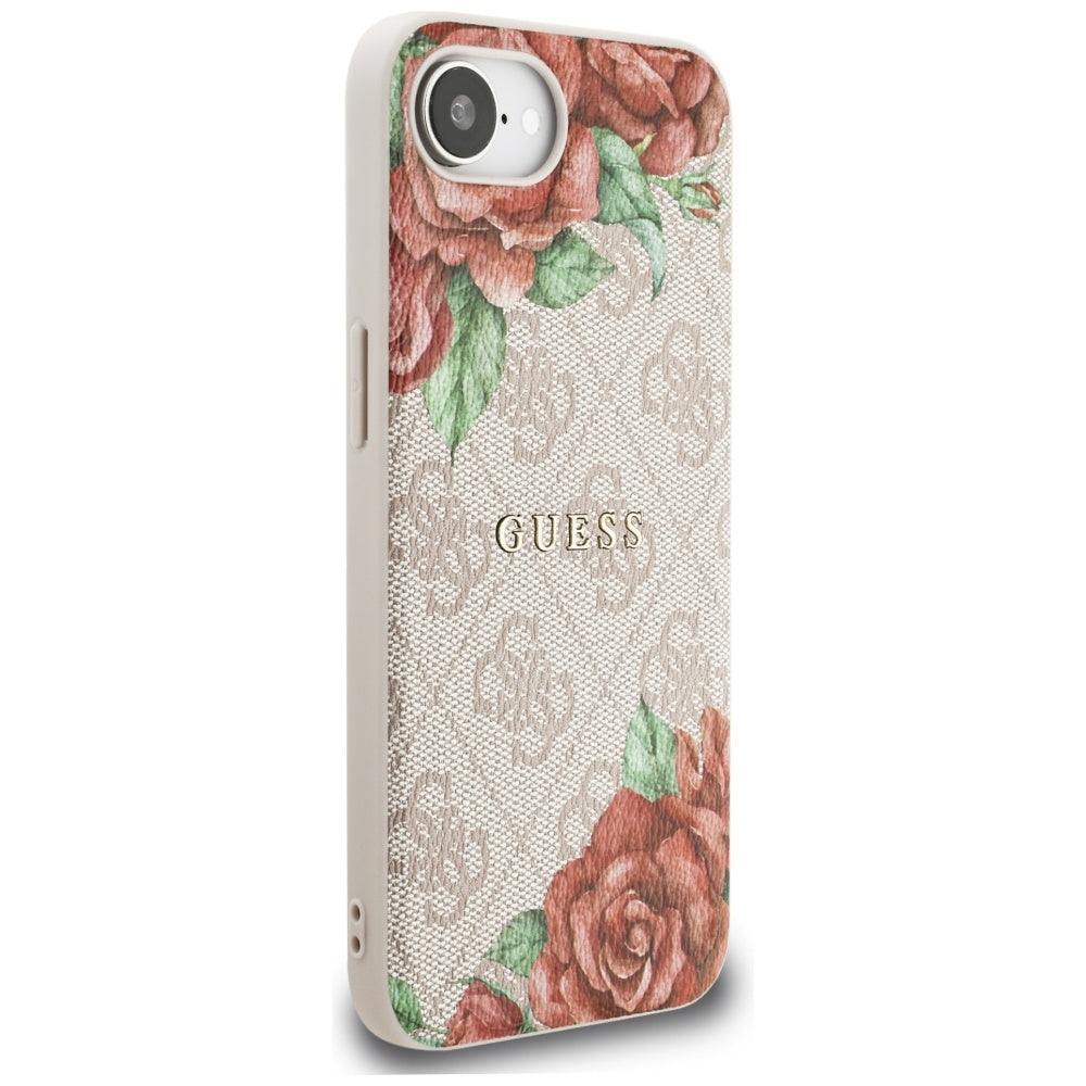 Калъф MagSafe за Apple iPhone 17e / 16e, Guess, 4G Flowers Print, Розов
