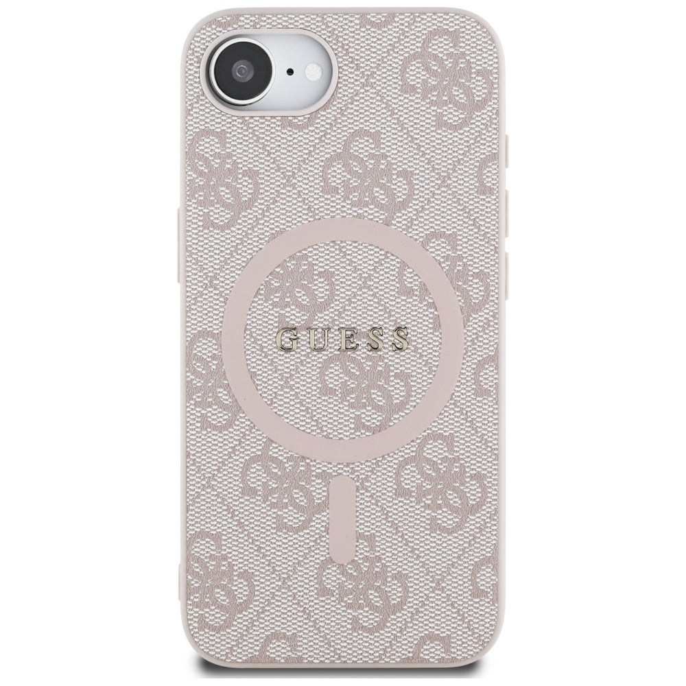 Калъф MagSafe за Apple iPhone 17e / 16e, Guess, 4G Ring Classic Logo, Розов
