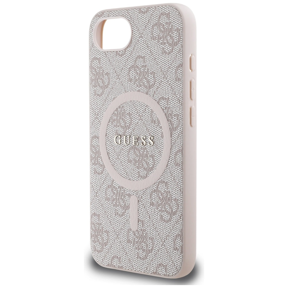 Калъф MagSafe за Apple iPhone 17e / 16e, Guess, 4G Ring Classic Logo, Розов