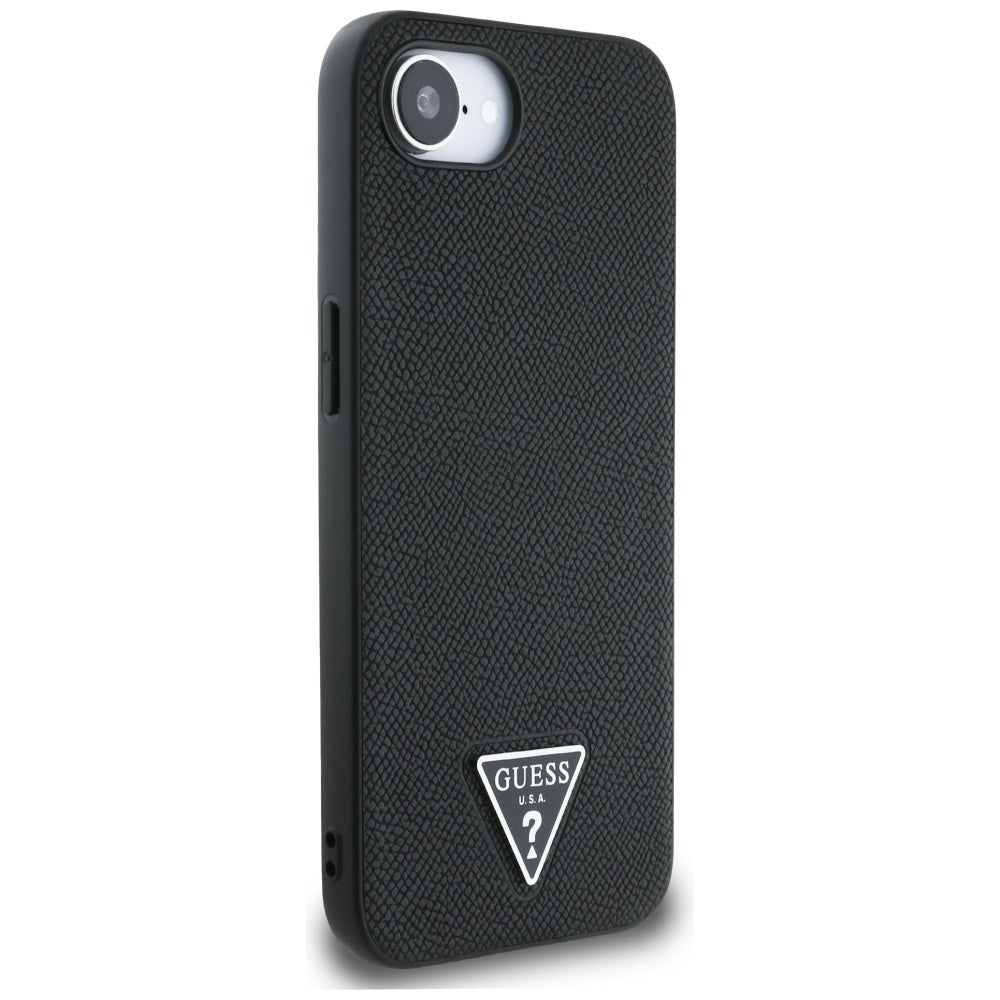 Калъф MagSafe за Apple iPhone 17e / 16e, Guess, Grained Triangle Logo, Черен