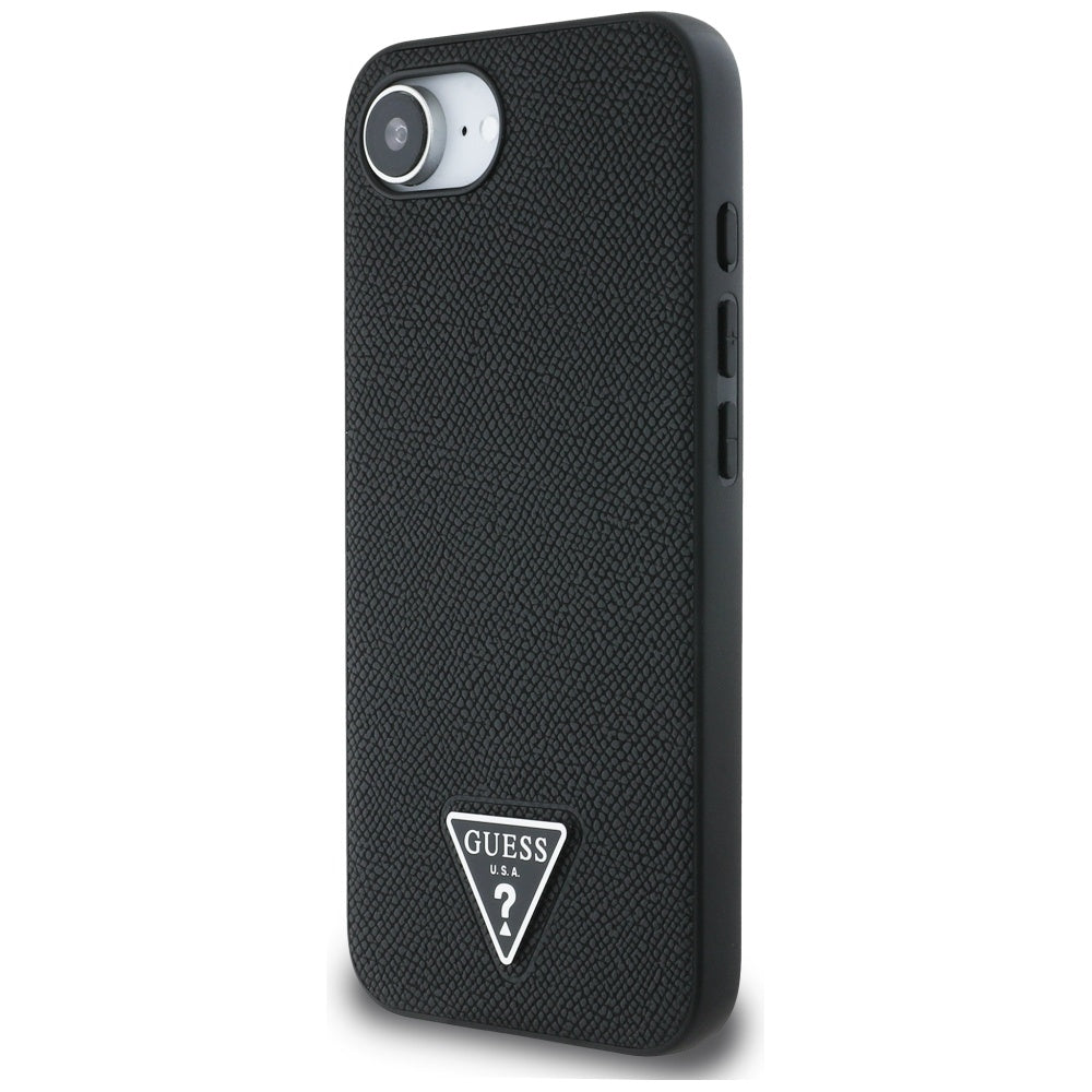 Калъф MagSafe за Apple iPhone 17e / 16e, Guess, Grained Triangle Logo, Черен