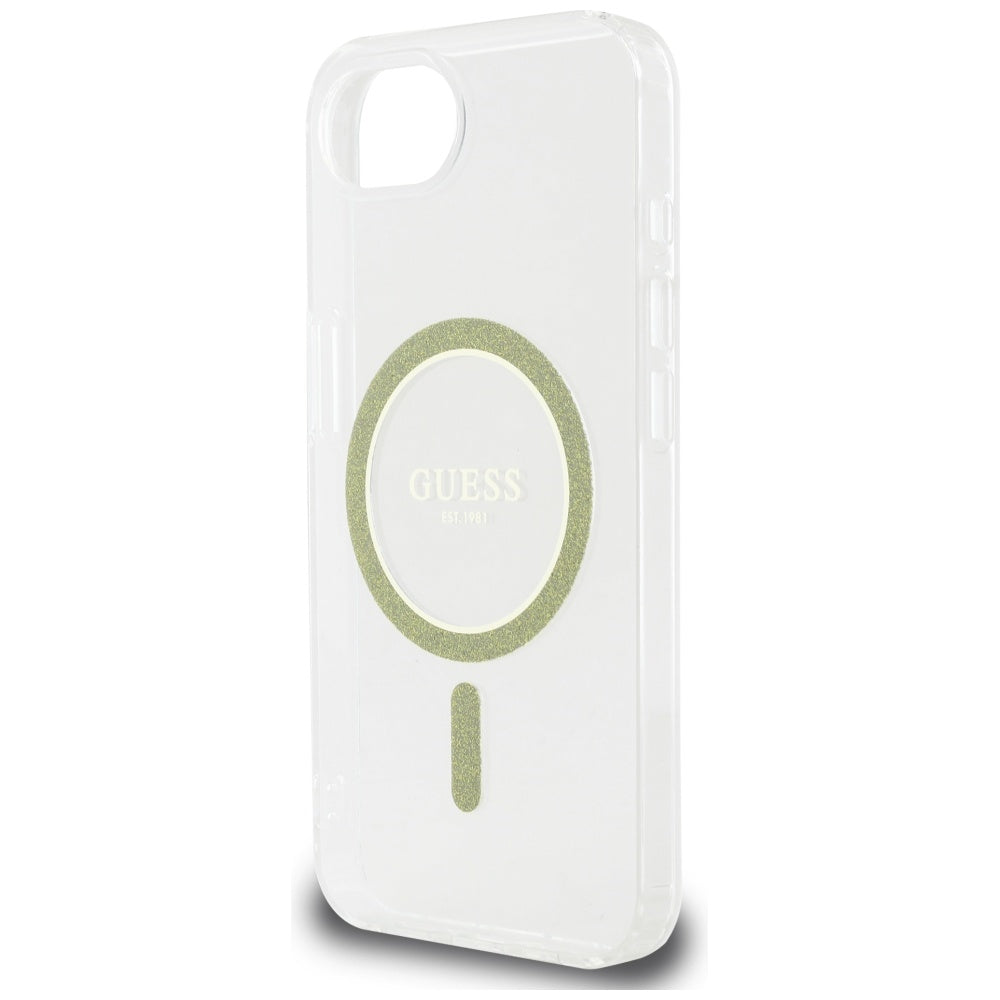 Калъф MagSafe за Apple iPhone 17e / 16e, Guess, IML Glitter Circle, Прозрачен
