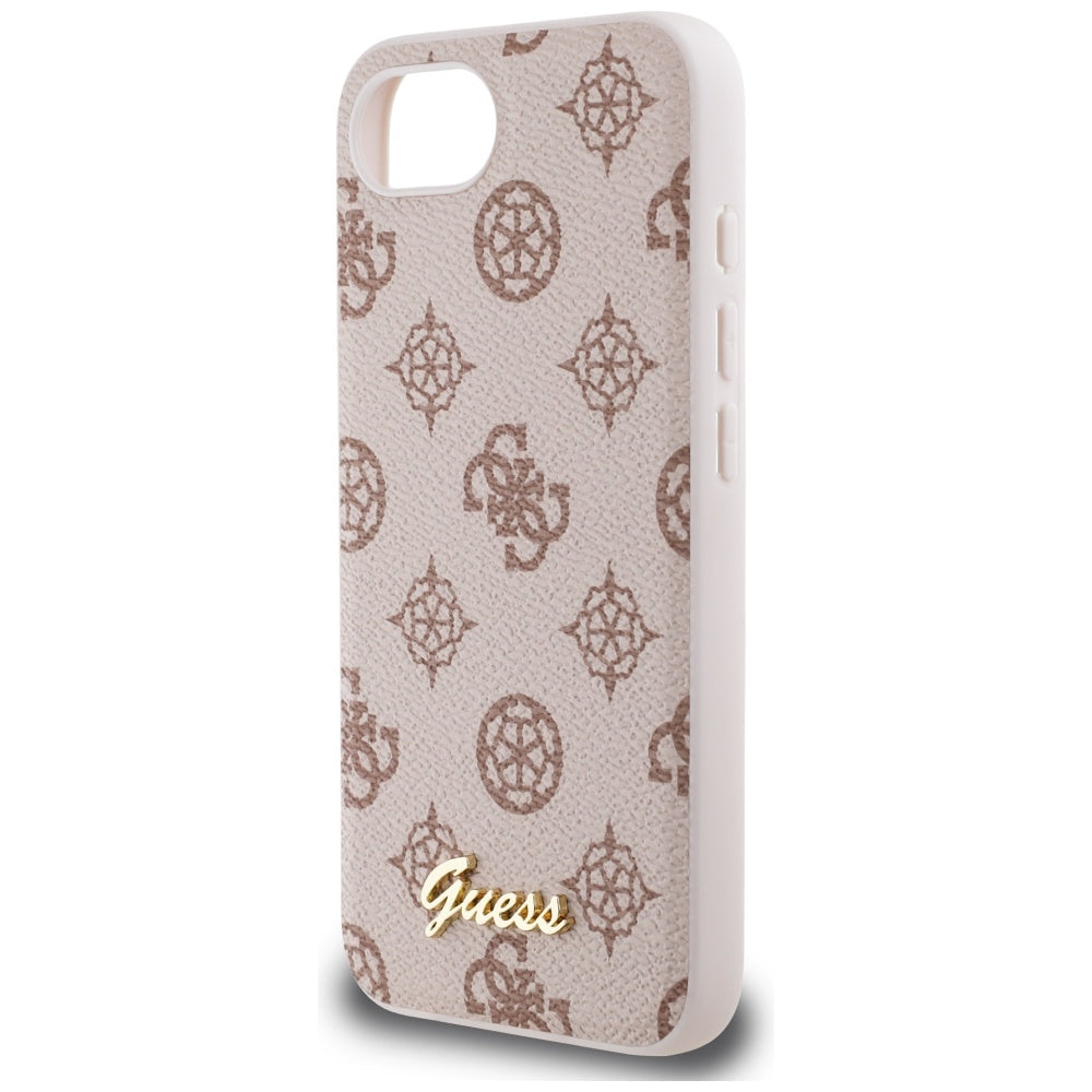 Калъф MagSafe за Apple iPhone 17e / 16e, Guess, Peony Script, Кафяв