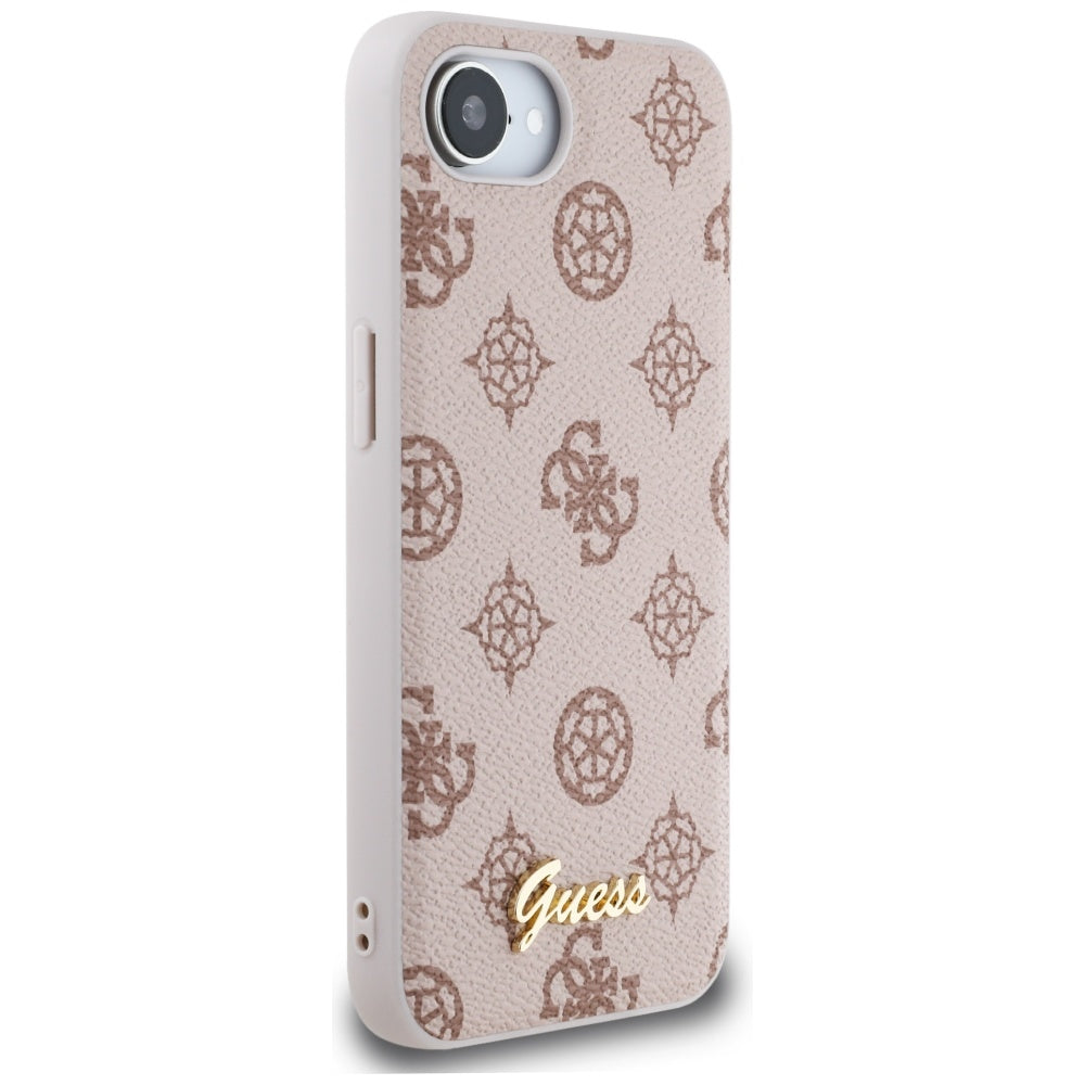 Калъф MagSafe за Apple iPhone 17e / 16e, Guess, Peony Script, Кафяв
