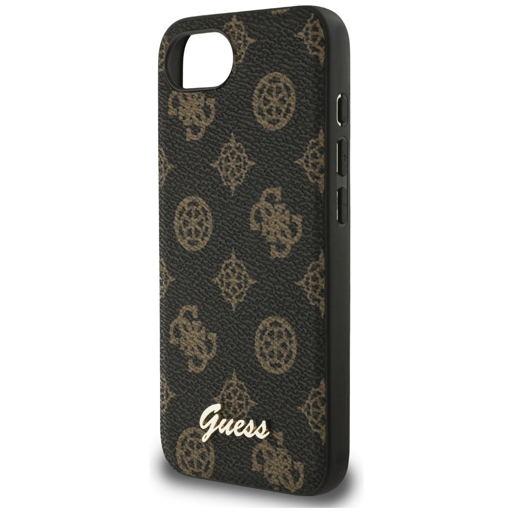 Калъф MagSafe за Apple iPhone 17e / 16e, Guess, Peony Script, Черен