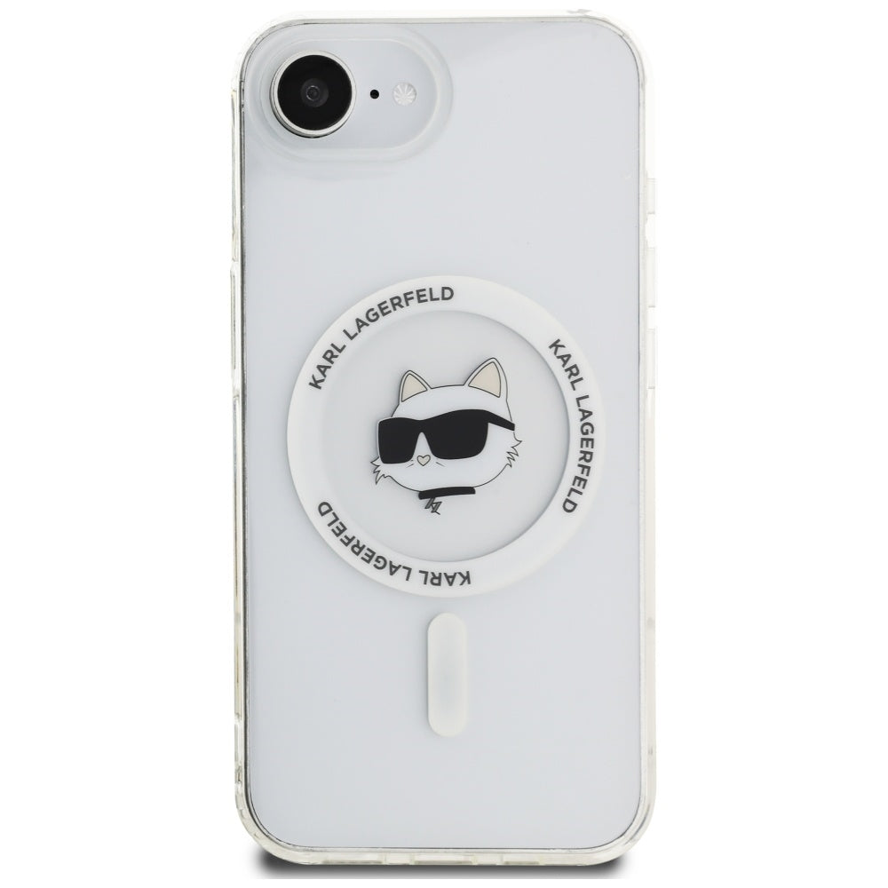 Калъф MagSafe за Apple iPhone 17e / 16e, Karl Lagerfeld, IML Choupette's Head, Бял