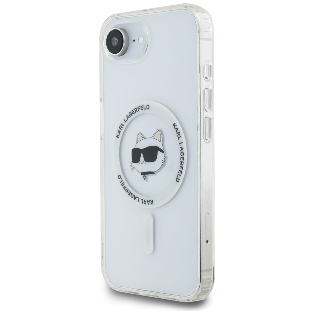 Калъф MagSafe за Apple iPhone 17e / 16e, Karl Lagerfeld, IML Choupette's Head, Бял