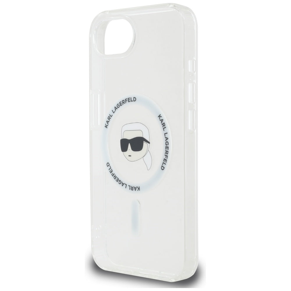 Калъф MagSafe за Apple iPhone 17e / 16e, Karl Lagerfeld, IML Karl's Head, Бял