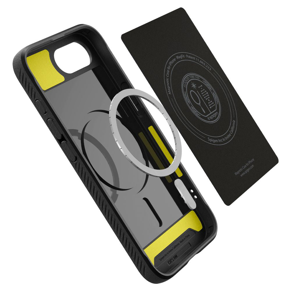 Калъф MagSafe за Apple iPhone 17e / 16e, Spigen, Rugged Armor, Матово черен