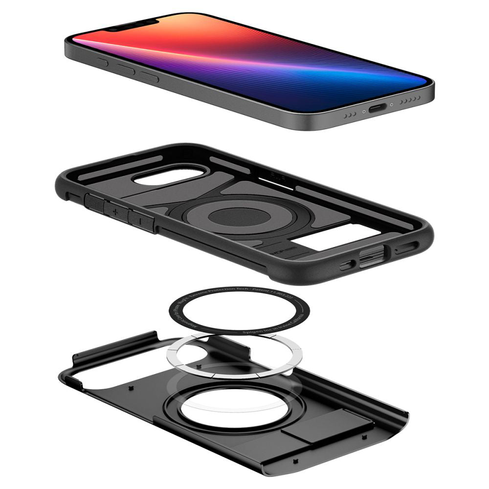 Калъф MagSafe за Apple iPhone 17e / 16e, Spigen, Slim Armor, Черен