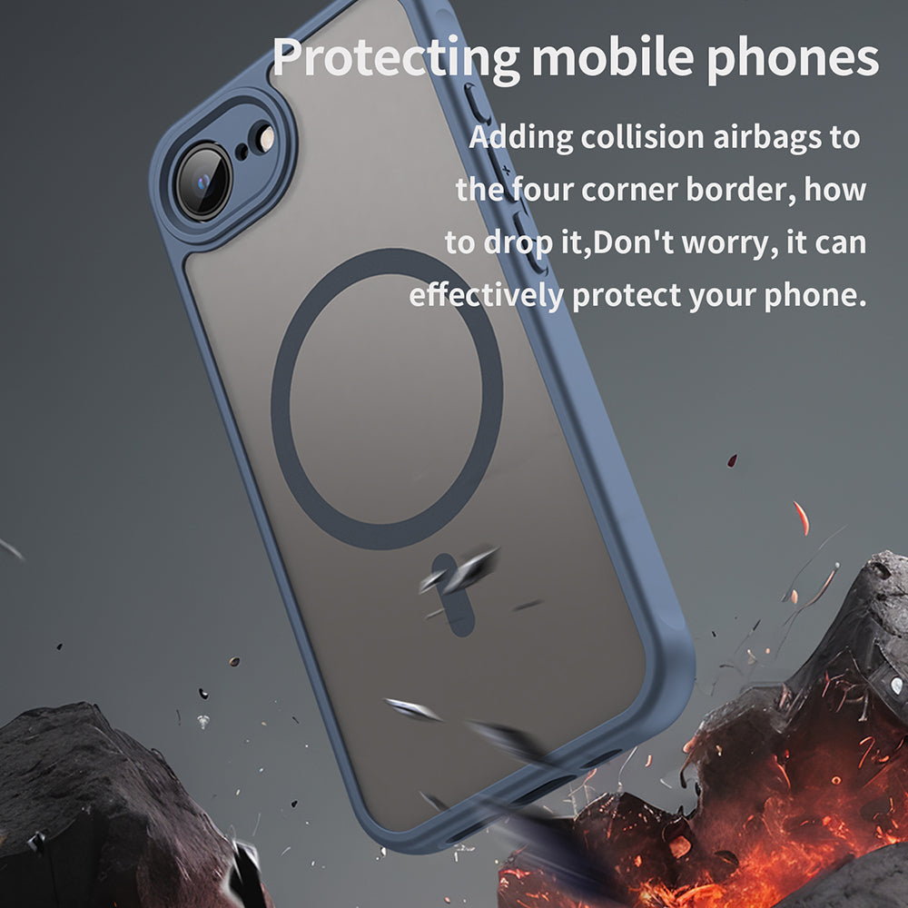 Калъф MagSafe за Apple iPhone 17e / 16e, Techsuit, HaloFrost II, Тъмносин