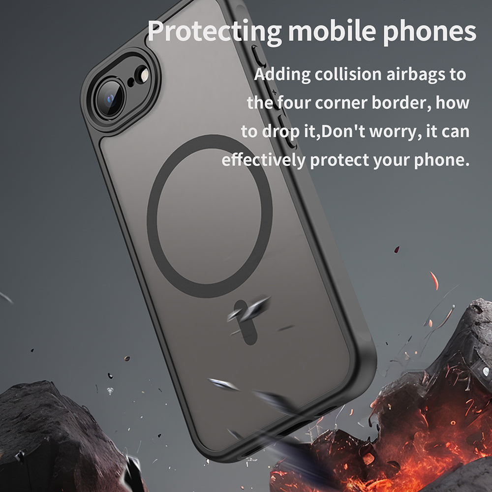 Калъф MagSafe за Apple iPhone 17e / 16e, Techsuit, HaloFrost II, Черен