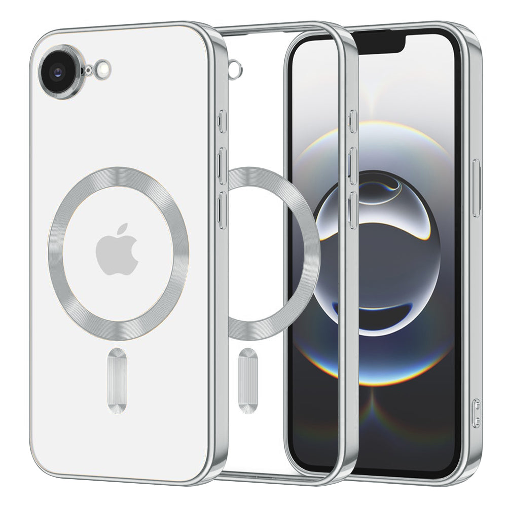 Калъф MagSafe за Apple iPhone 17e / 16e, Techsuit, Luxury Crystal, Сребрист