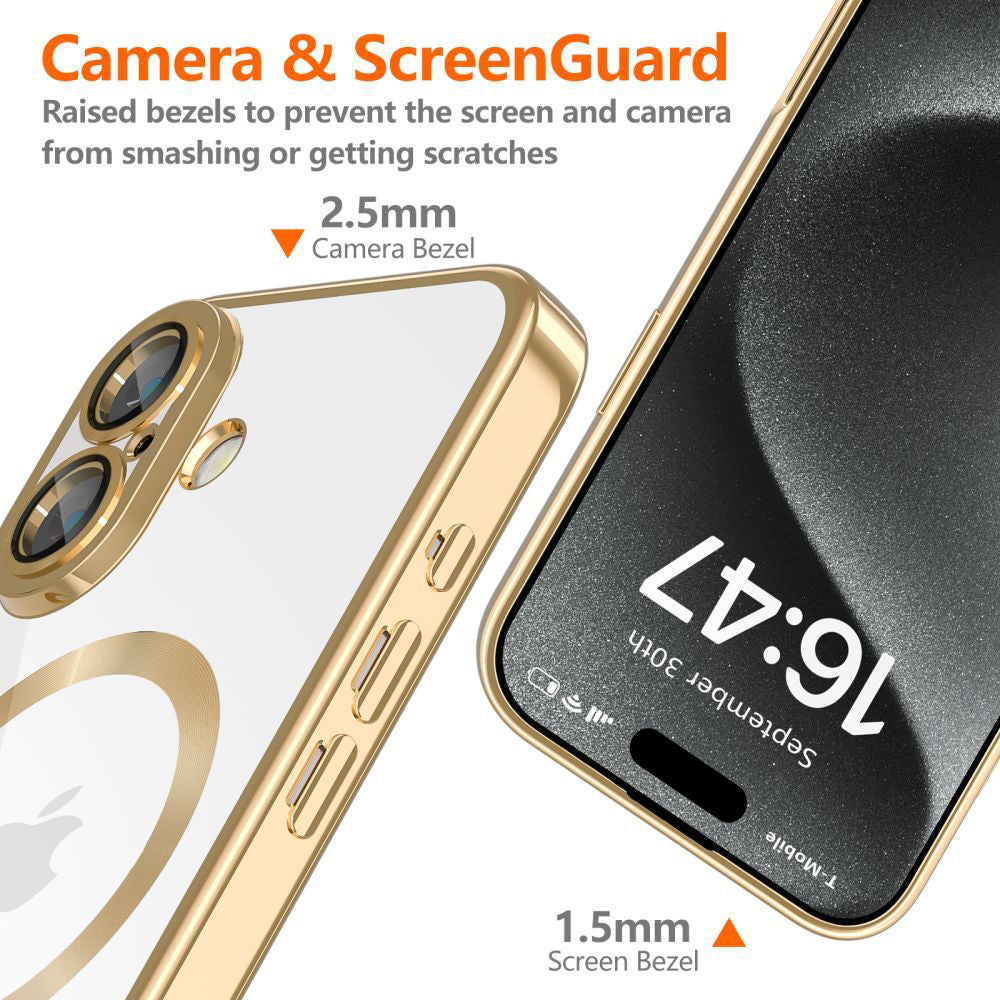 Калъф MagSafe за Apple iPhone 17e / 16e, Techsuit, Luxury Crystal, Сребрист
