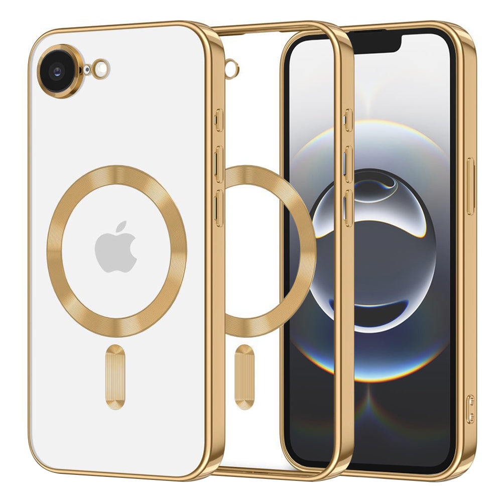 Калъф MagSafe за Apple iPhone 17e / 16e, Techsuit, Luxury Crystal, Златист