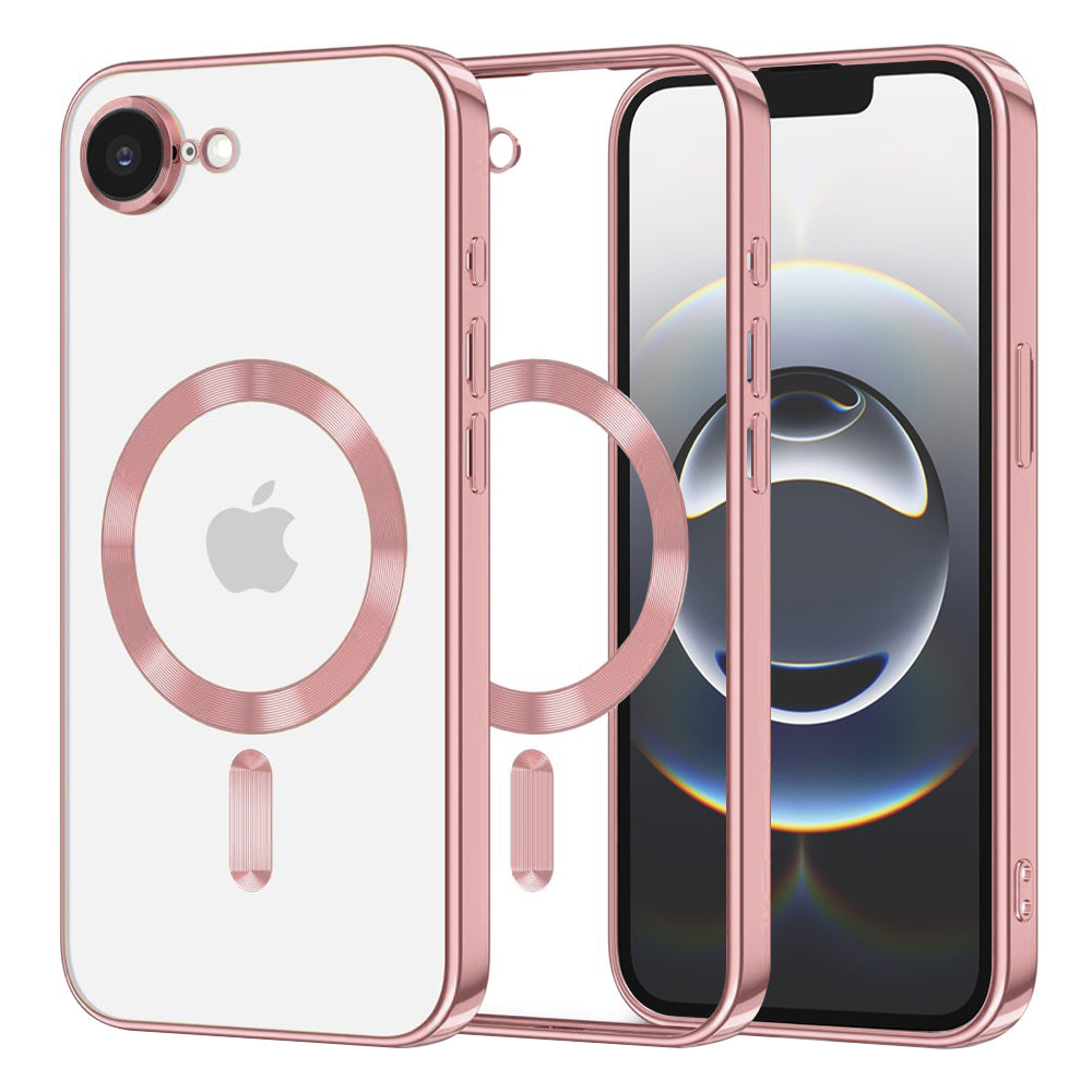 Калъф MagSafe за Apple iPhone 17e / 16e, Techsuit, Luxury Crystal, Розов