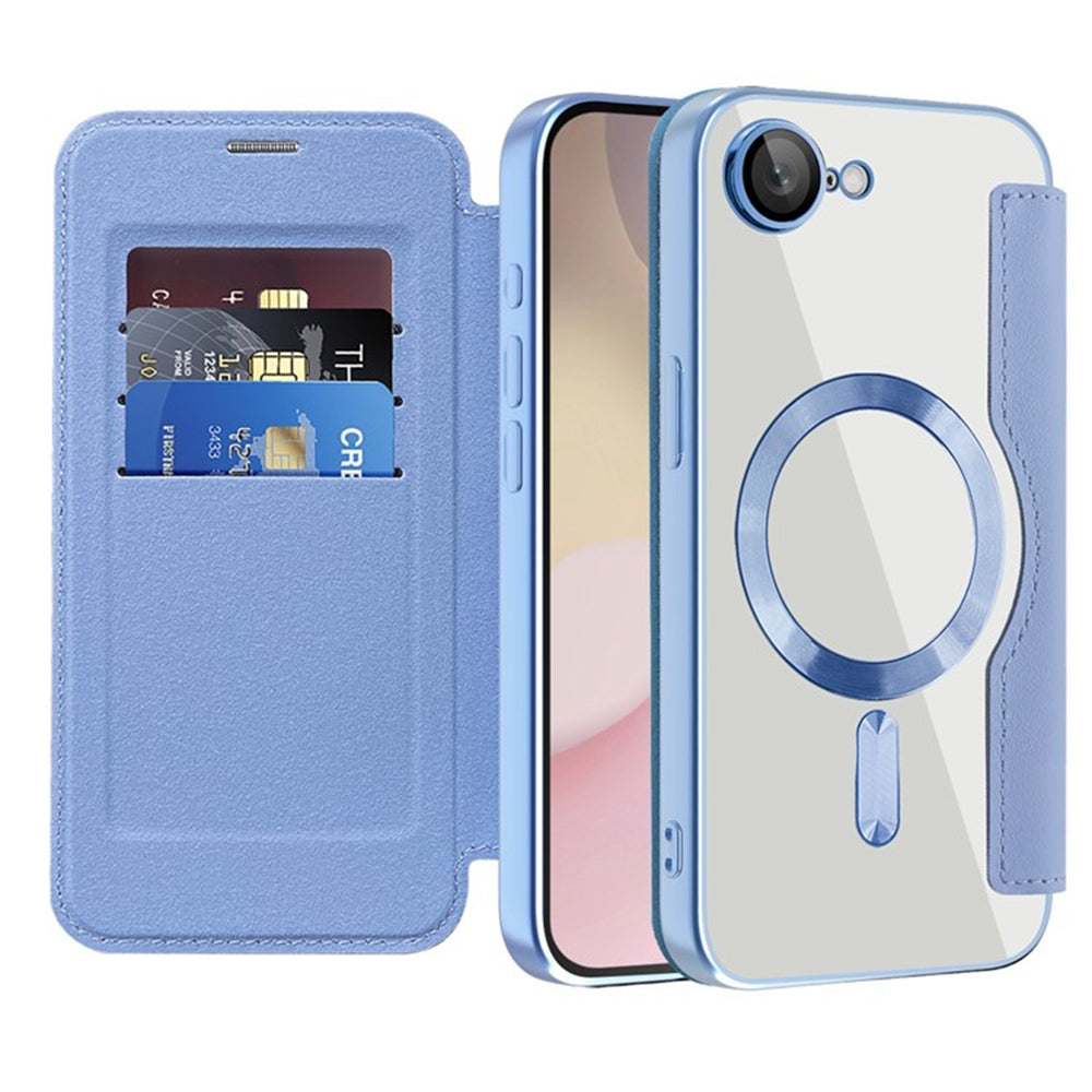 Калъф MagSafe за Apple iPhone 17e / 16e, Techsuit, SmartMag Book, Bleu