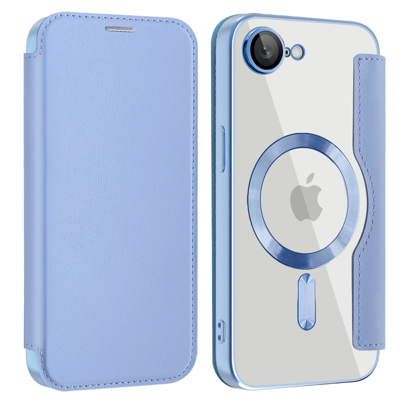 Калъф MagSafe за Apple iPhone 17e / 16e, Techsuit, SmartMag Book, Bleu