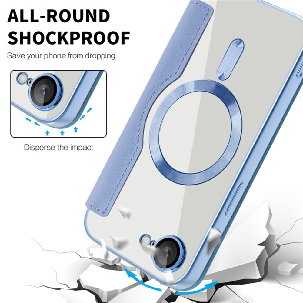Калъф MagSafe за Apple iPhone 17e / 16e, Techsuit, SmartMag Book, Bleu