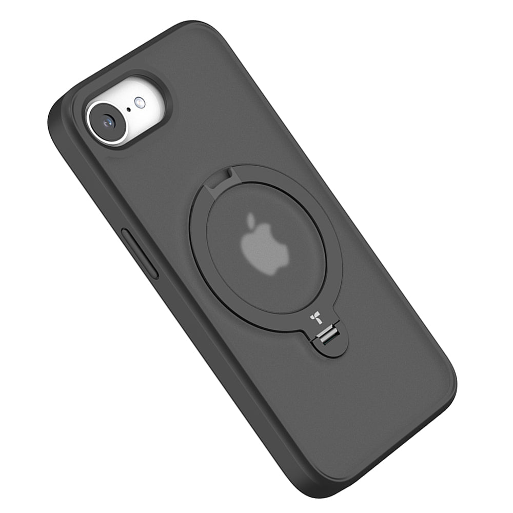 Калъф MagSafe за Apple iPhone 17e / 16e, Torras, Ostand Spin, Черен
