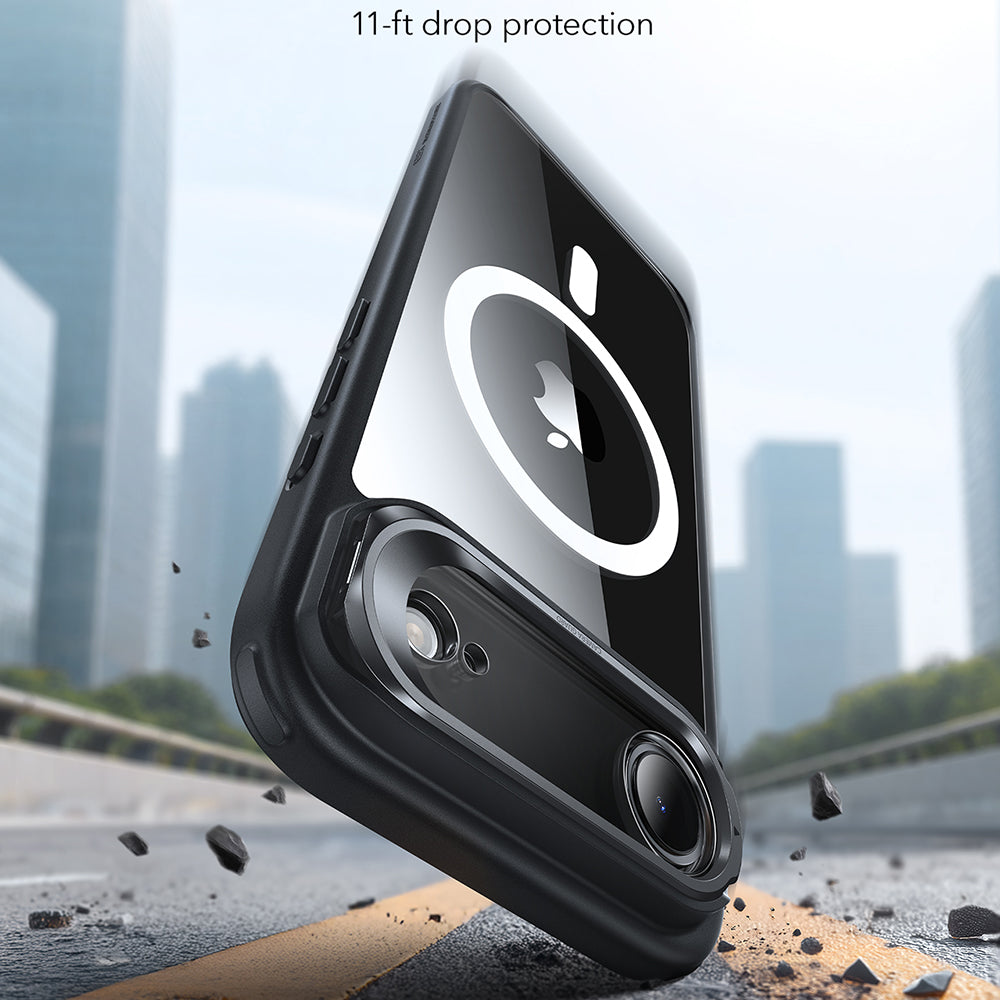 Калъф MagSafe за Apple iPhone 17 Air, ESR, Classic Hybrid Kickstand, Прозрачен Черен