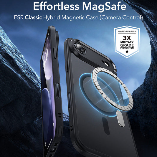 Калъф MagSafe за Apple iPhone 17 Air, ESR, Classic Hybrid, Сатенено черен