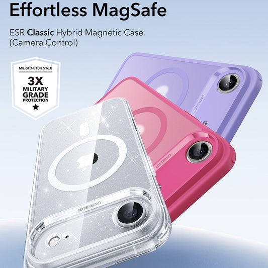 Калъф MagSafe за Apple iPhone 17 Air, ESR, Classic Hybrid Shimmer, Прозрачен