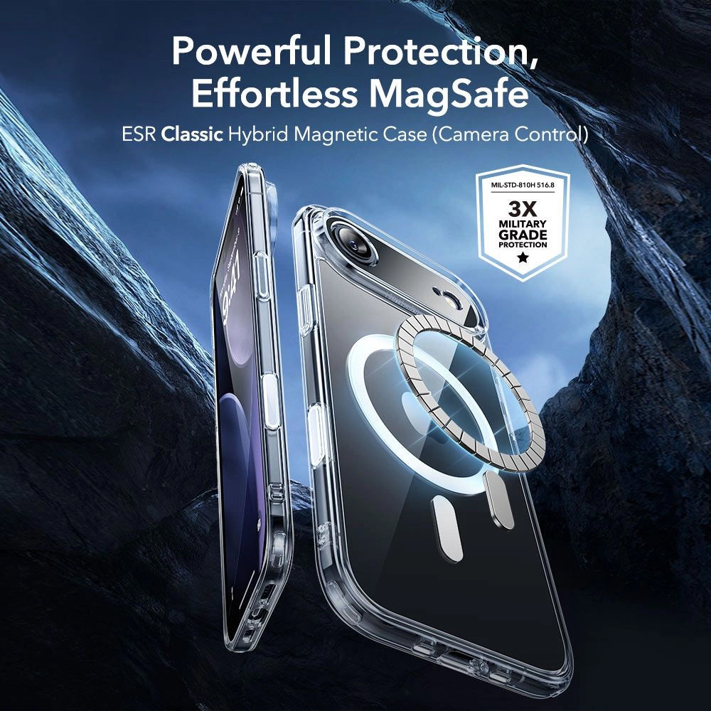 Калъф MagSafe за Apple iPhone 17 Air, ESR, Classic Hybrid със защита за екрана, Прозрачен