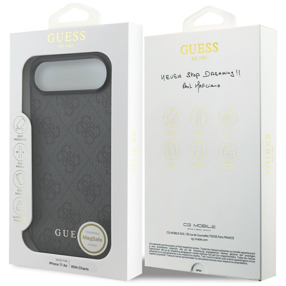Калъф MagSafe за Apple iPhone 17 Air, Guess, 4G Charm Cradle, Черен