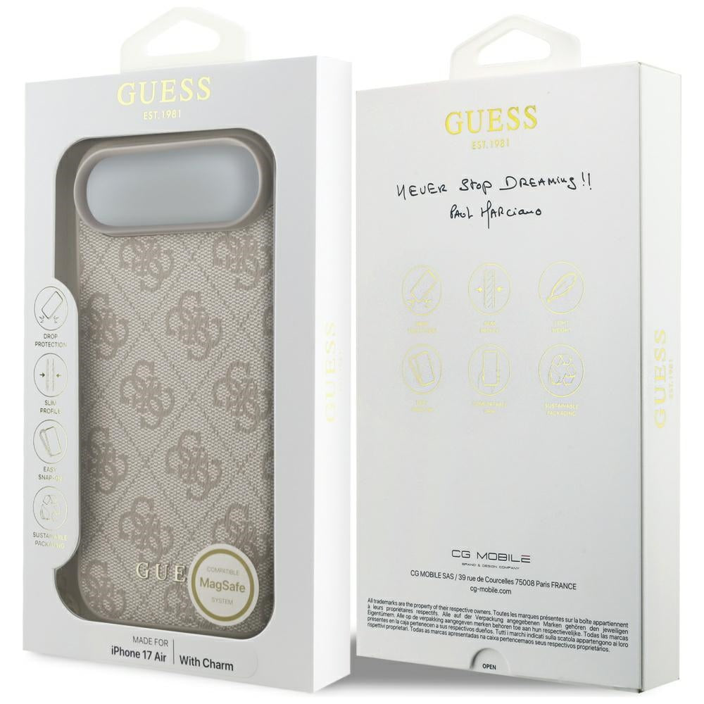 Калъф MagSafe за Apple iPhone 17 Air, Guess, 4G Charm Cradle, Розов