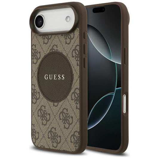 Калъф MagSafe за Apple iPhone 17 Air, Guess, 4G Circle Classic Logo, Кафяв
