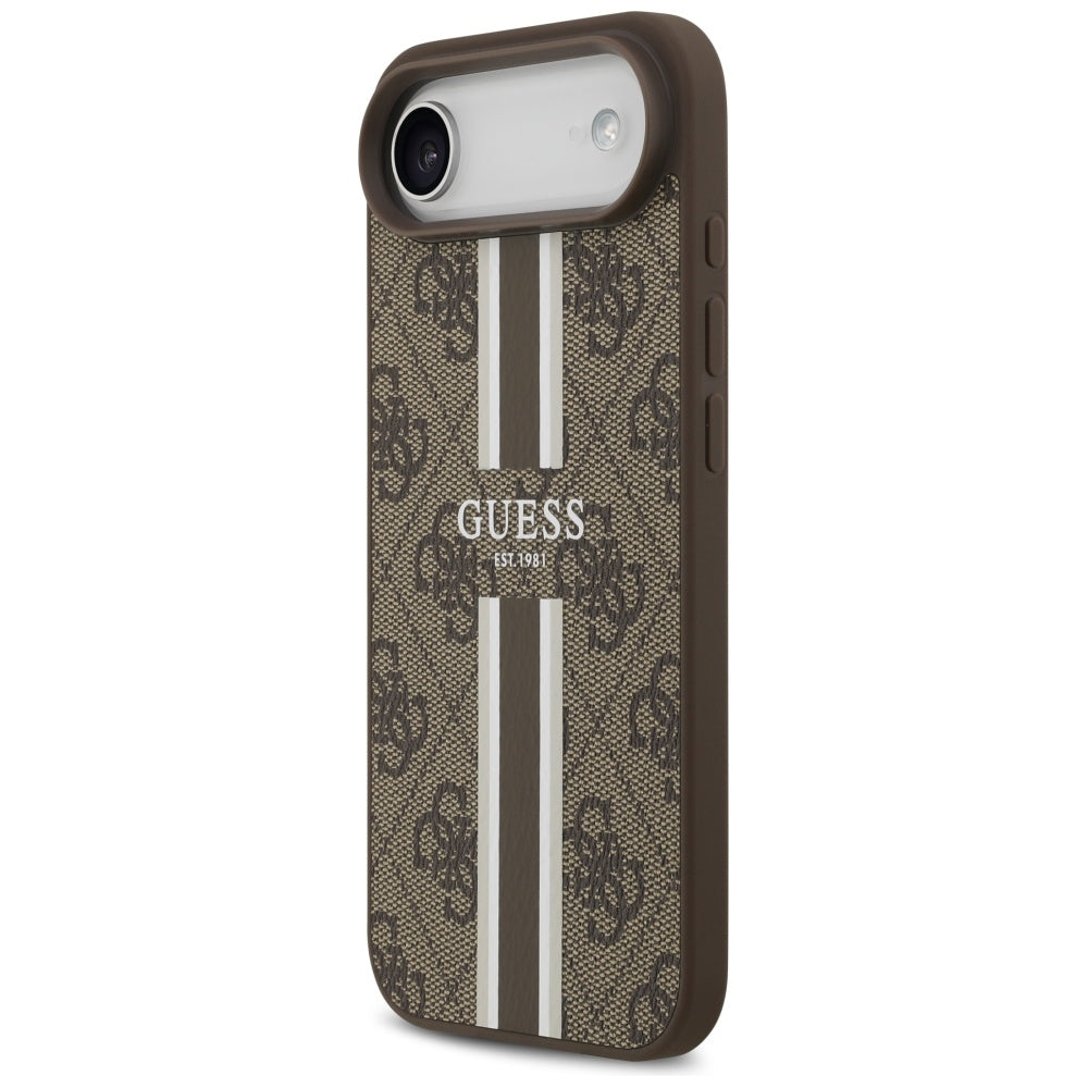 Калъф MagSafe за Apple iPhone 17 Air, Guess, 4G Printed Stripes, Кафяв