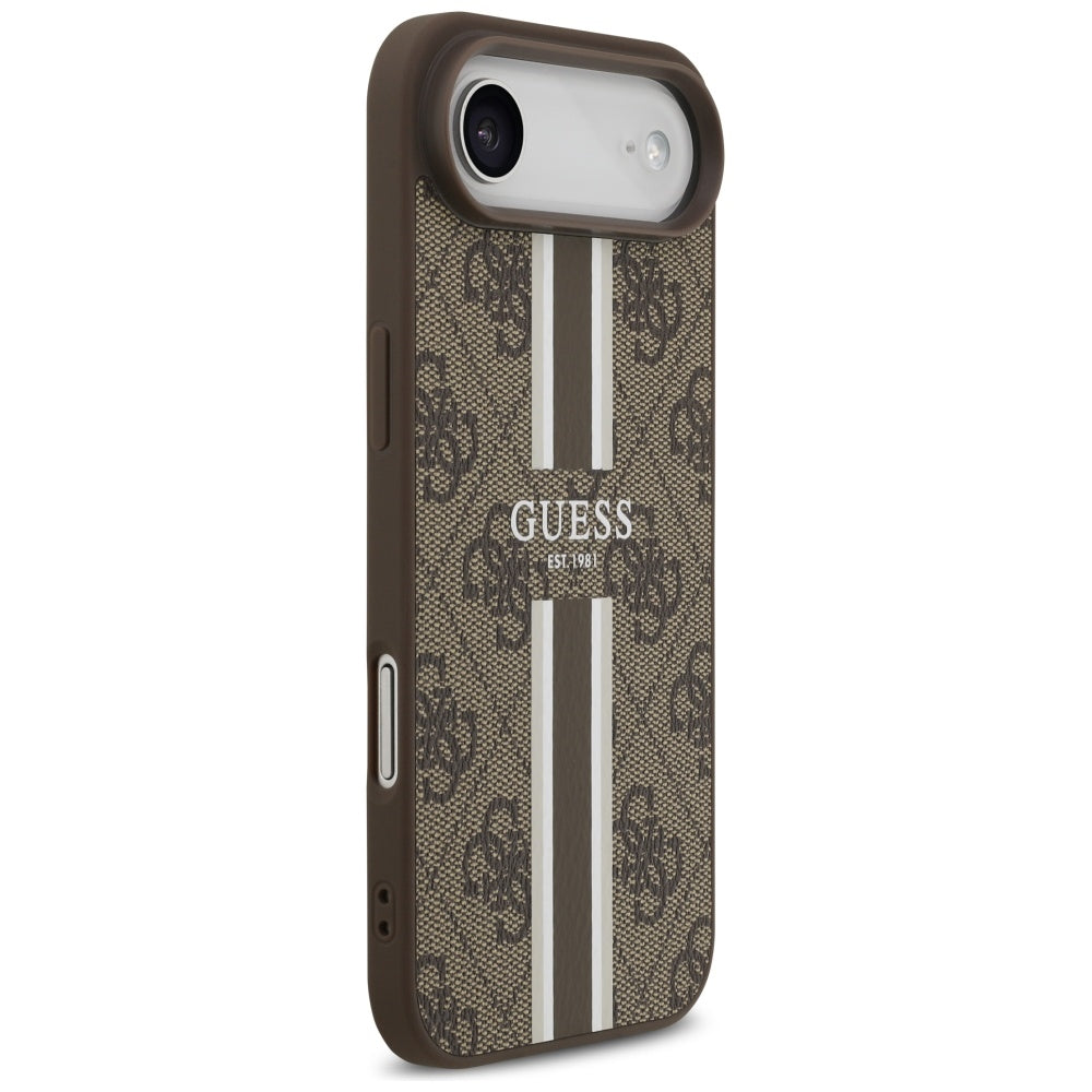 Калъф MagSafe за Apple iPhone 17 Air, Guess, 4G Printed Stripes, Кафяв