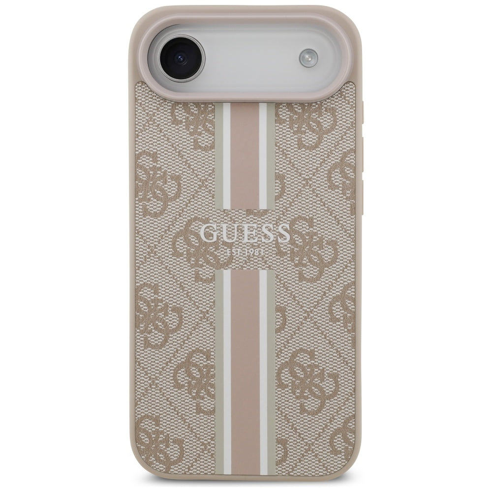 Калъф MagSafe за Apple iPhone 17 Air, Guess, 4G Printed Stripes, Розов