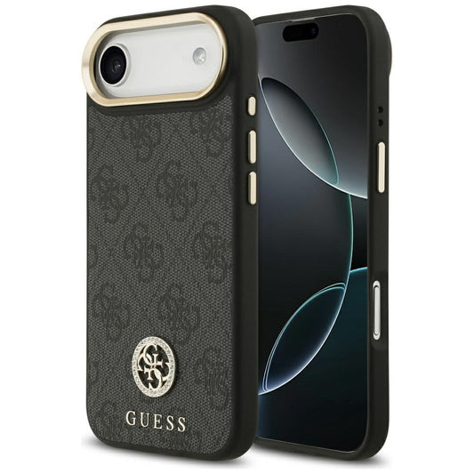 Калъф MagSafe за Apple iPhone 17 Air, Guess, 4G Strass Logo, Черен