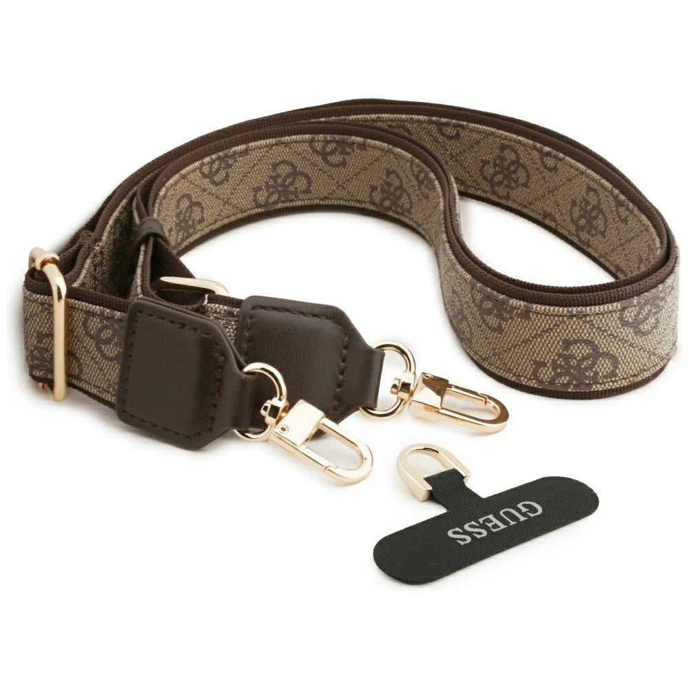 Калъф MagSafe за Apple iPhone 17 Air, Guess, 4G Strass Logo with Big Strap, Кафяв