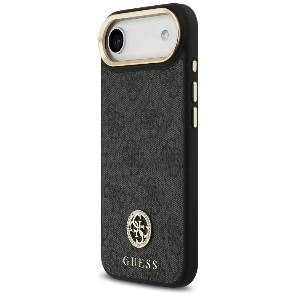 Калъф MagSafe за Apple iPhone 17 Air, Guess, 4G Strass Logo with Big Strap, Черен