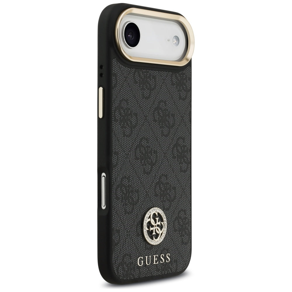 Калъф MagSafe за Apple iPhone 17 Air, Guess, 4G Strass Logo with Big Strap, Черен