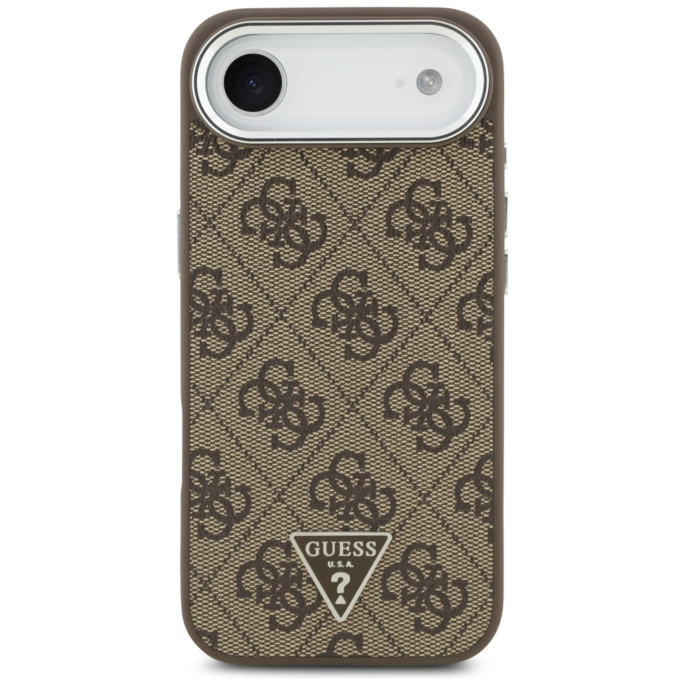 MagSafe Case for Apple iPhone 17 Air, Guess, 4G Triangle Logo, Silver Brown