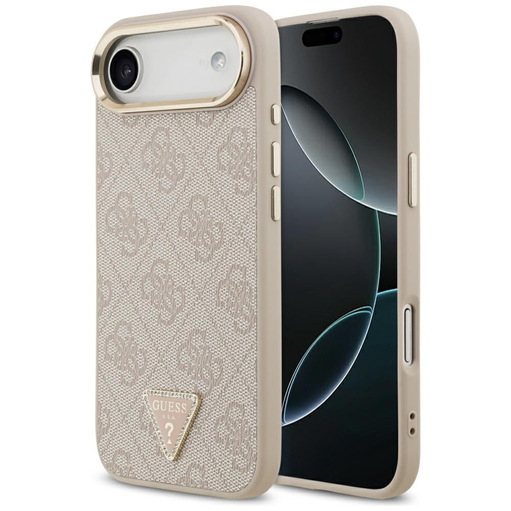 Калъф MagSafe за Apple iPhone 17 Air, Guess, 4G Triangle Logo, Розово Злато