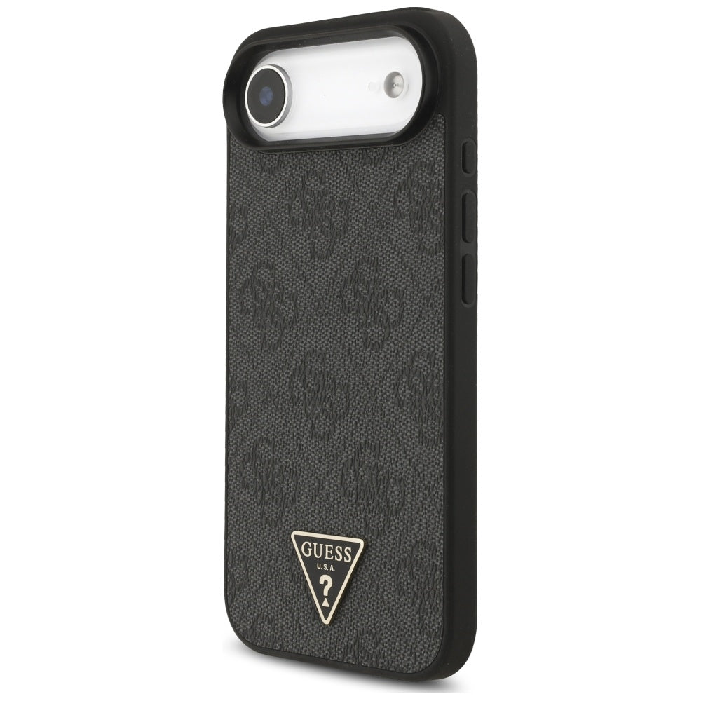 Калъф MagSafe за Apple iPhone 17 Air, Guess, 4G Triangle Logo with Cord Strap, Черен