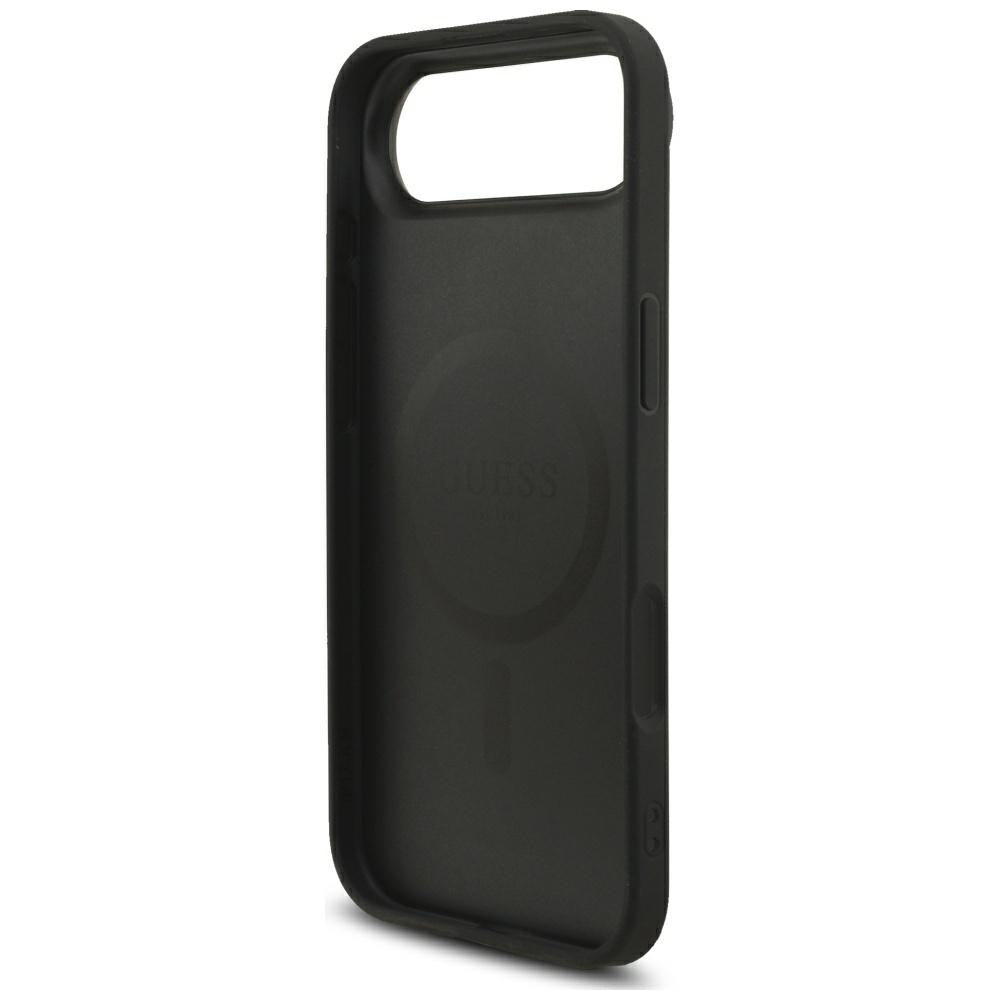 Калъф MagSafe за Apple iPhone 17 Air, Guess, 4G Triangle Logo with Cord Strap, Черен