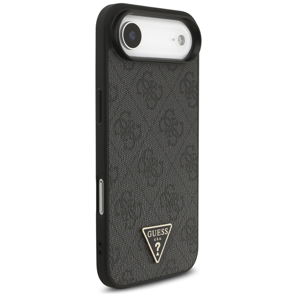 Калъф MagSafe за Apple iPhone 17 Air, Guess, 4G Triangle Logo with Cord Strap, Черен