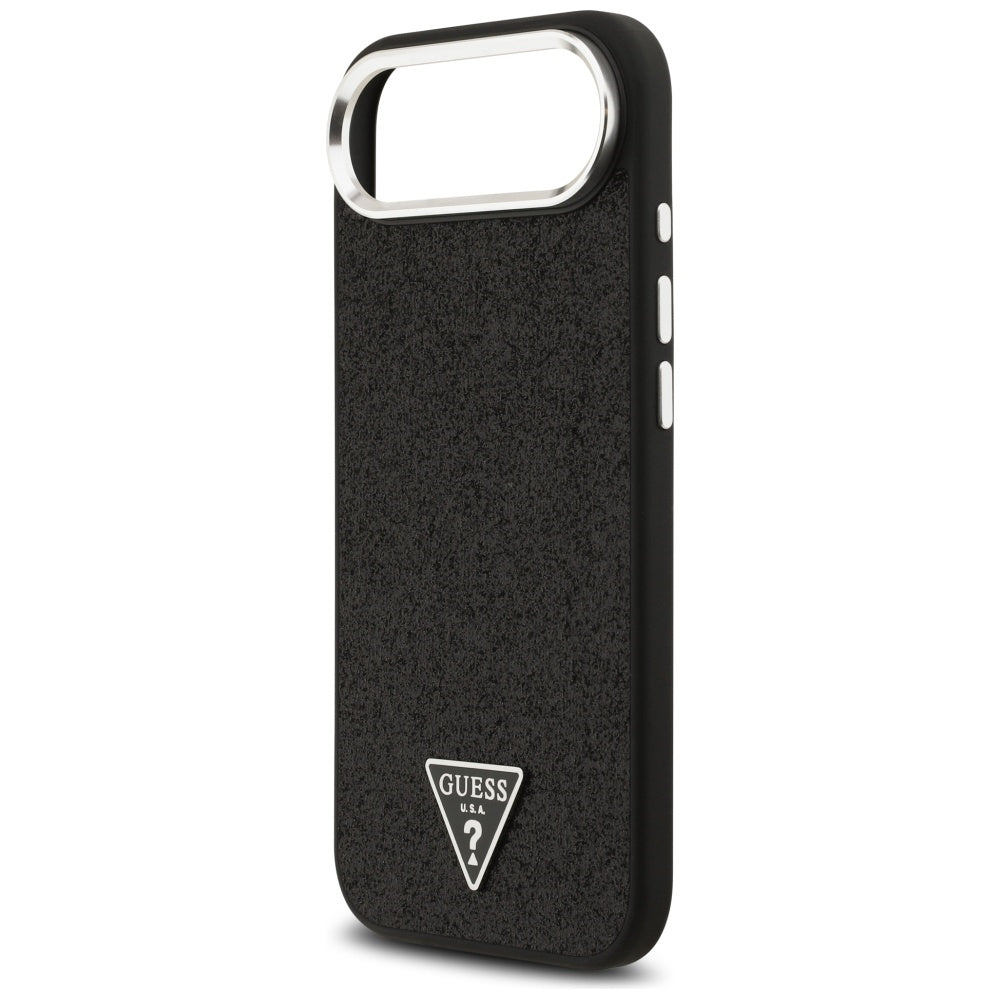 Калъф MagSafe за Apple iPhone 17 Air, Guess, Glitter Triangle Logo, Черен
