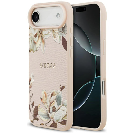Калъф MagSafe за Apple iPhone 17 Air, Guess, Grained Flowers, Розов