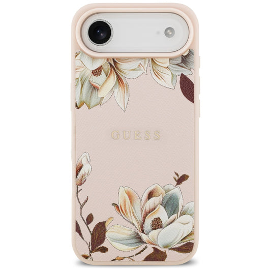 Калъф MagSafe за Apple iPhone 17 Air, Guess, Grained Flowers, Розов