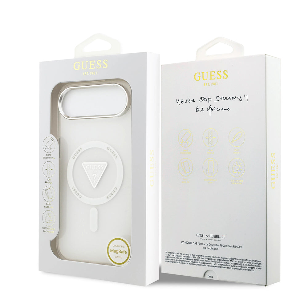 Калъф MagSafe за Apple iPhone 17 Air, Guess, IML Gradient Triangle Logo, Прозрачен