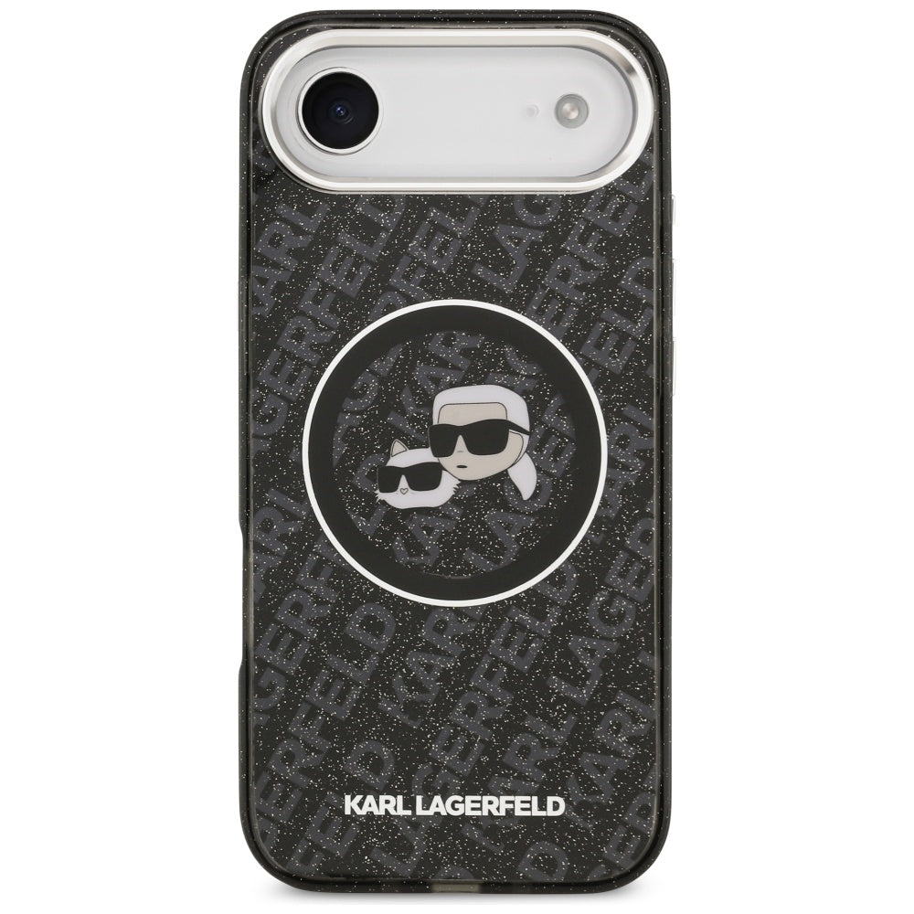 Калъф MagSafe за Apple iPhone 17 Air, Karl Lagerfeld, IML Glitter Karl & Choupette`s Heads, Черен