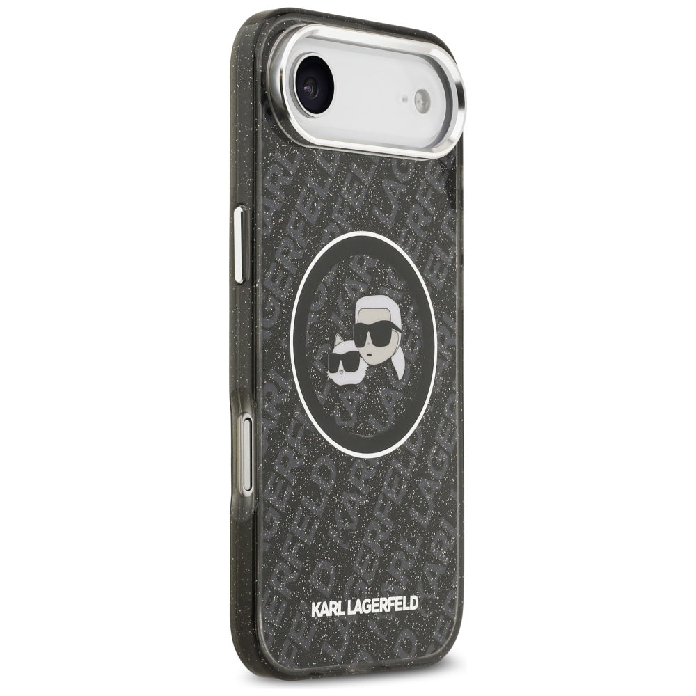 Калъф MagSafe за Apple iPhone 17 Air, Karl Lagerfeld, IML Glitter Karl & Choupette`s Heads, Черен