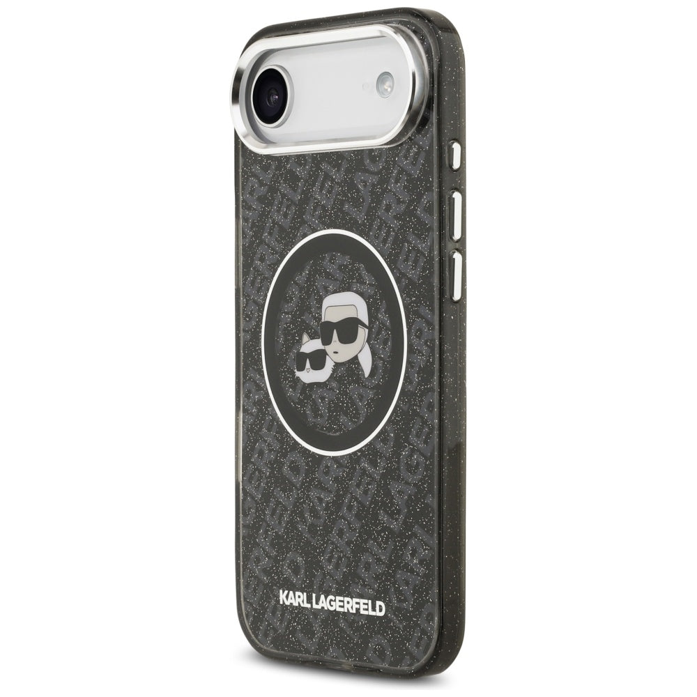 Калъф MagSafe за Apple iPhone 17 Air, Karl Lagerfeld, IML Glitter Karl & Choupette`s Heads, Черен